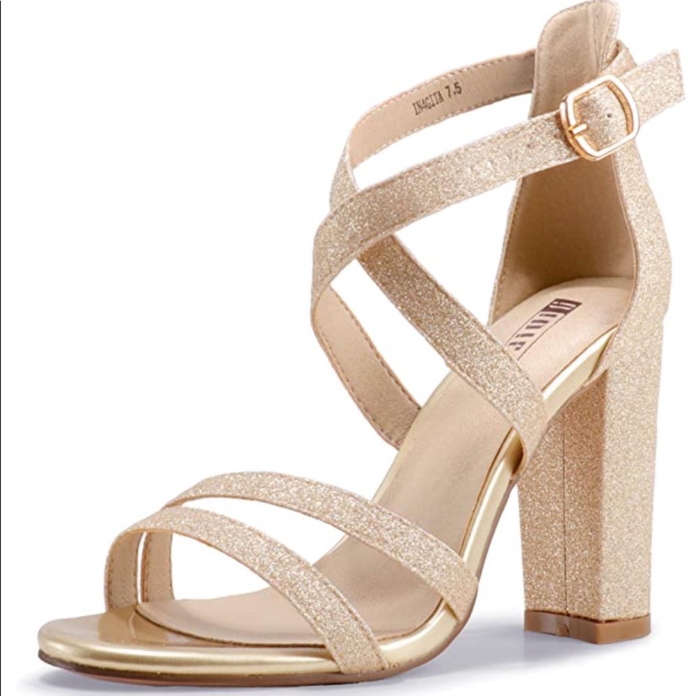 Women Chunky High Heel, Strappy, Open Toe, Ankle Strap